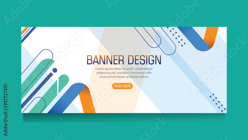 banner design with a rectangular shape and gradient for color