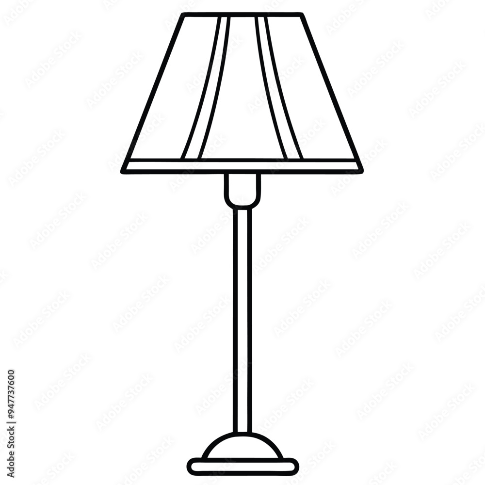 Floor Lamp isolated Vector Cartoon png on white background Floor Lamp isolated Vector Cartoon png on white background