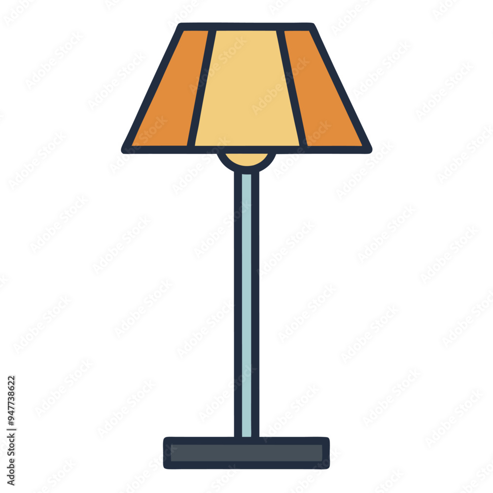 Floor Lamp isolated Vector Cartoon png on white background Floor Lamp isolated Vector Cartoon png on white background