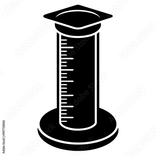 Graduated Cylinder silhouette vector art illustration 