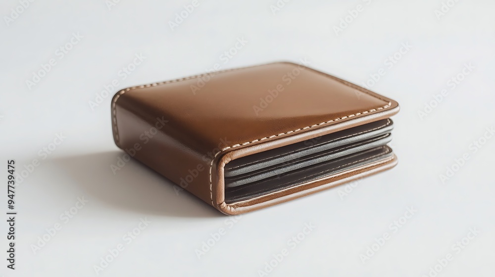 Sleek Minimalist Compact Wallet on White Background - Modern Isolated Design for Everyday Use Sleek Minimalist Compact Wallet on White Background - Modern Isolated Design for Everyday Use