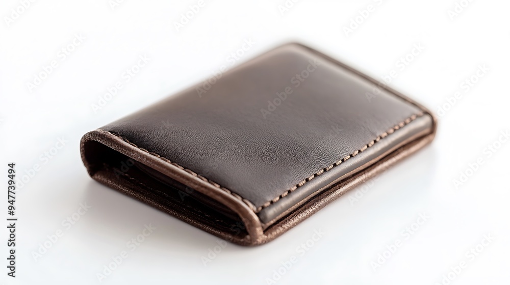 Sleek Compact Wallet on White Background with Minimalist Design Sleek Compact Wallet on White Background with Minimalist Design