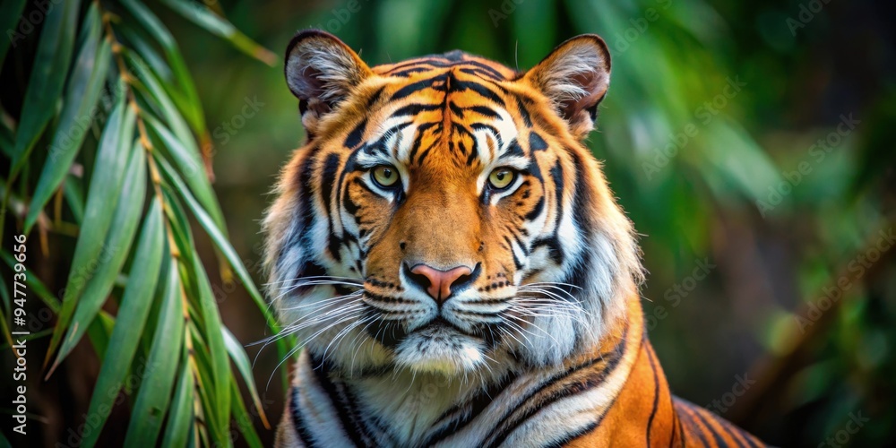 Close-up photo of a majestic tiger in its natural habitat, wild animal, predator, nature, wildlife, feline Close-up photo of a majestic tiger in its natural habitat, wild animal, predator, nature, wildlife, feline