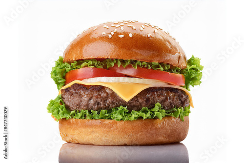 Isolated Delicious Burger Before White Background