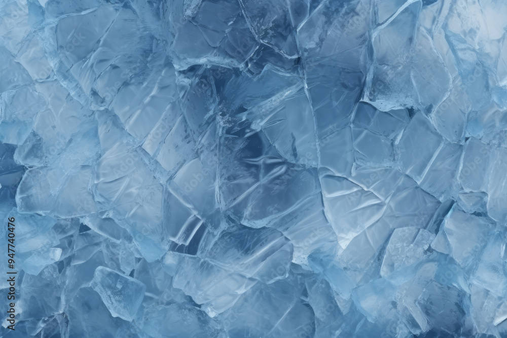Fototapeta premium Processed collage of thick layer of cracked ice texture. Background for banner, backdrop or texture