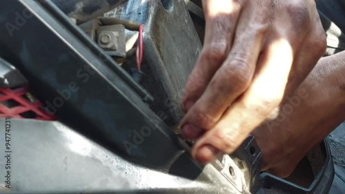 People Disassemble Metic Motorcycle Engine