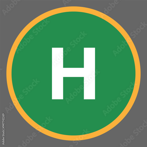 Helipad for Helicopter. Vector Illustration.