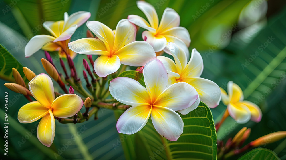 white and yellow frangipani flowers white and yellow frangipani flowers
