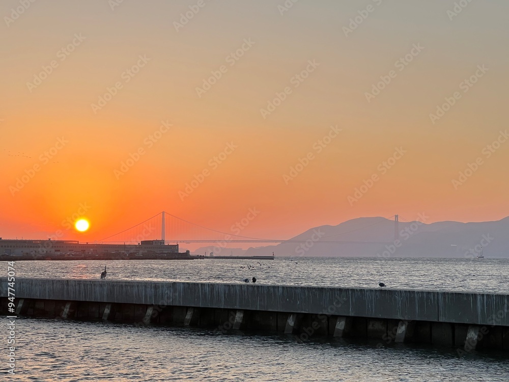 Sanfrancisco Sunset view at harbor Sanfrancisco Sunset view at harbor