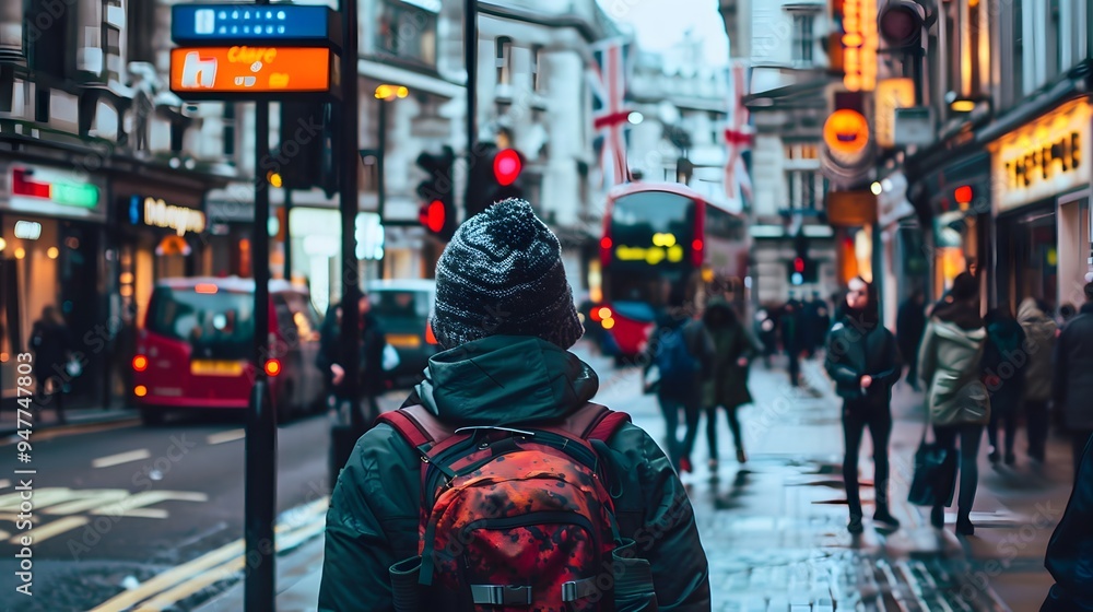 Tourist in London with Backpack Tourist in London with Backpack