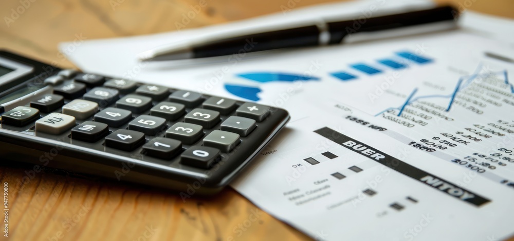 Calculator, Pen, and Financial Report Calculator, Pen, and Financial Report