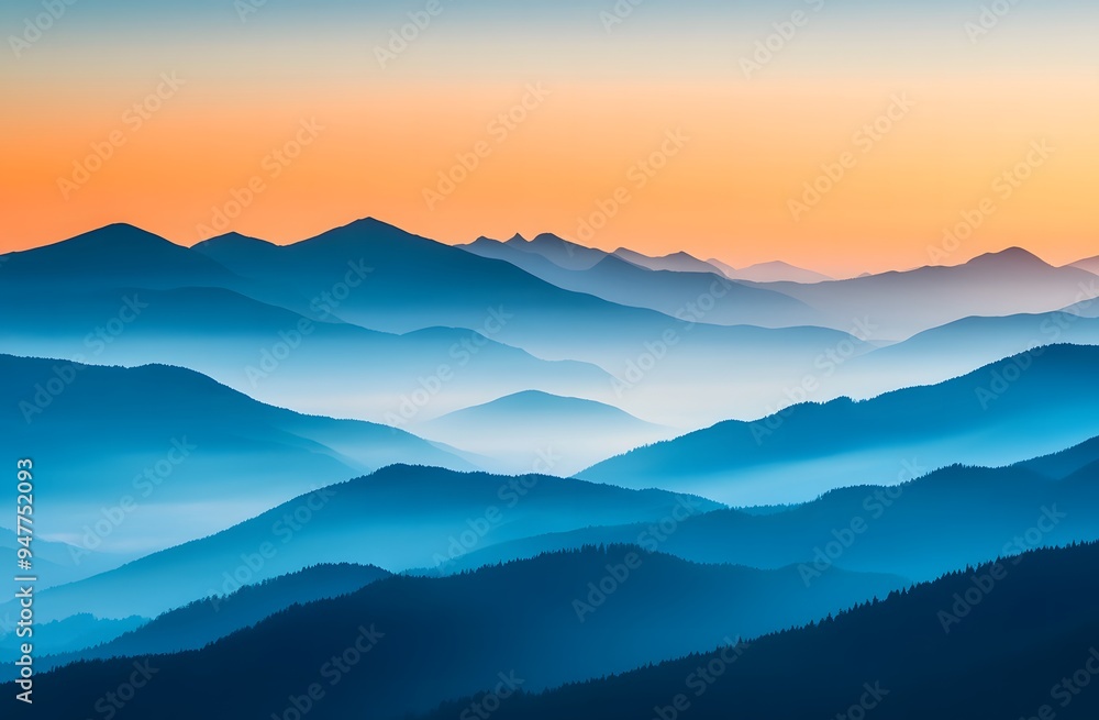 Obraz premium A beautiful view of the mountains at sunrise