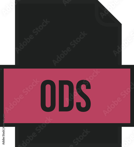 ODS File icon fill and outline crisp corners