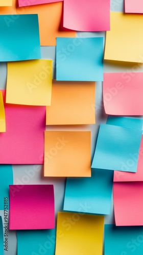 Colorful sticky notes background is perfect for creative projects, presentations, and ideas