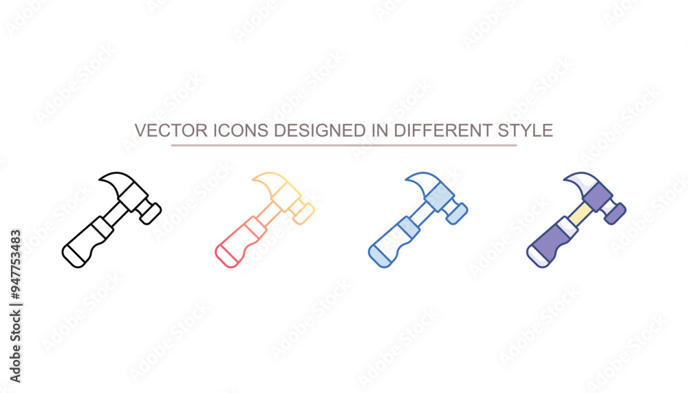 Hammer icon design with white background stock illustration Hammer icon design with white background stock illustration