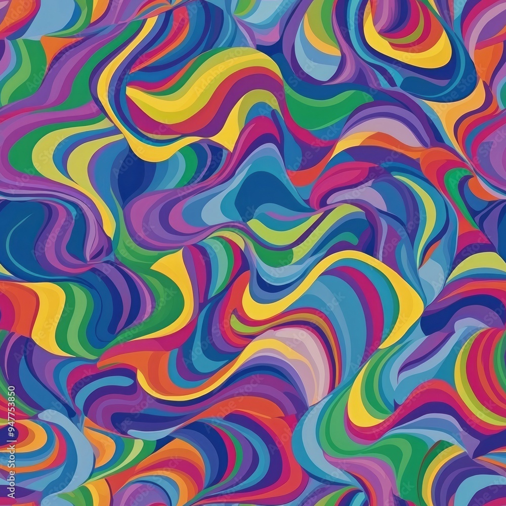Seamless pattern of vibrant, swirling psychedelic colors Seamless pattern of vibrant, swirling psychedelic colors