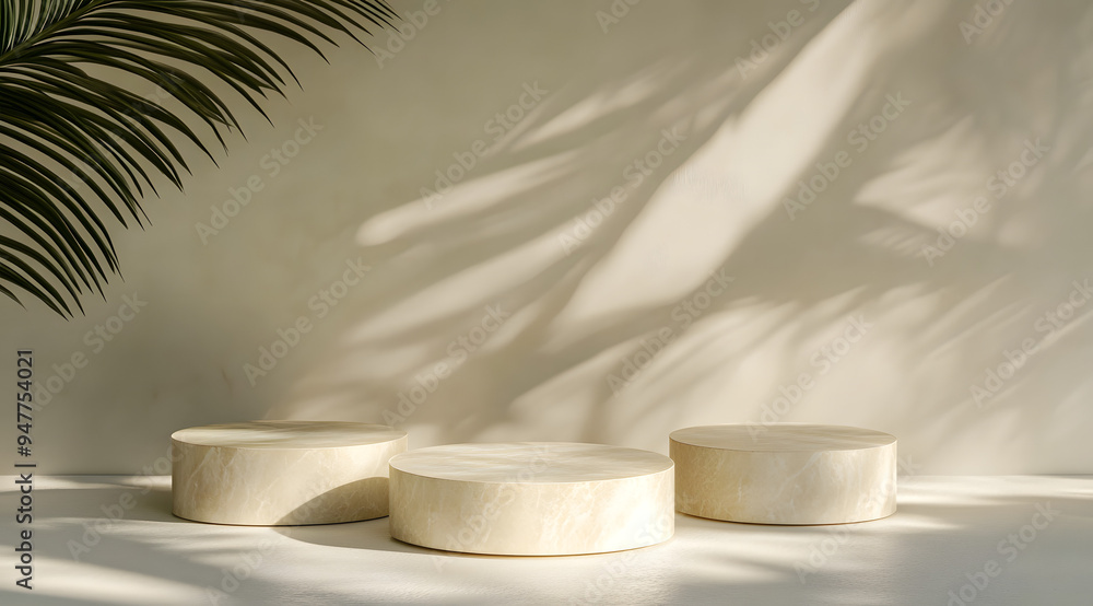 A Mockup of Three Round Marble Pedestals Placed on the Ground with Soft Lighting
A Mockup of Three Round Marble Pedestals Placed on the Ground with Soft Lighting