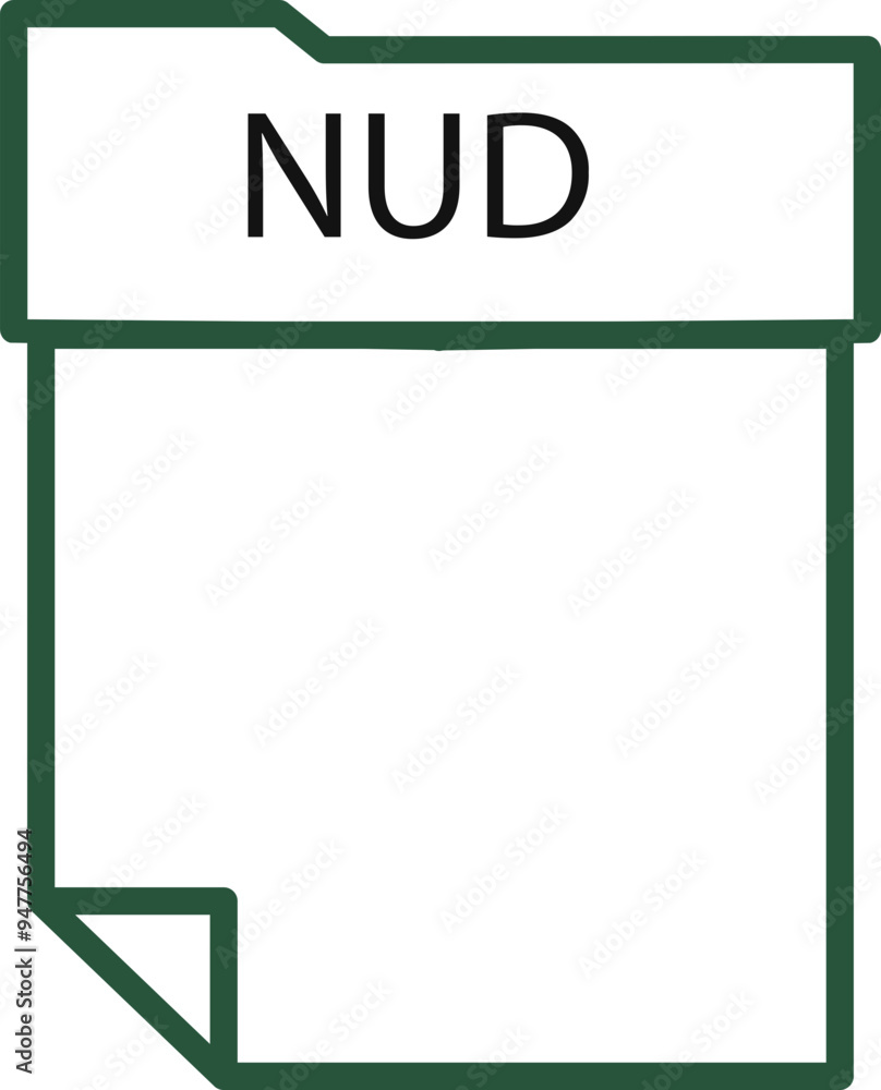 NUD File format minimal icon with thick outline NUD File format minimal icon with thick outline