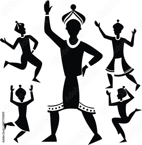 Dancing People Outline Silhouette Graphics Collection