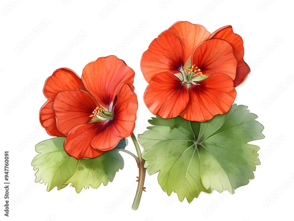 Geranium Watercolor Flower Plant Nature Art Geranium Watercolor Flower Plant Nature Art