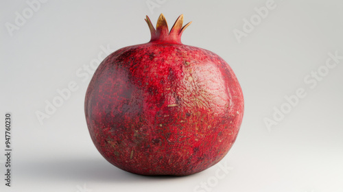 A whole pomegranate isolated on a white background