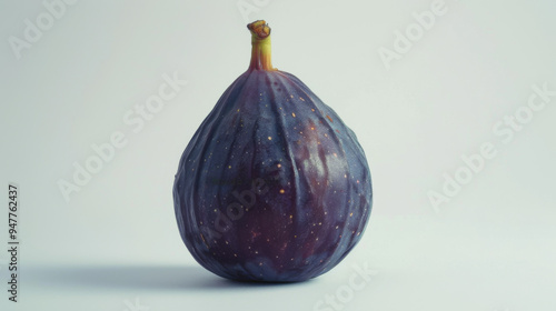 A whole fig isolated on a white background