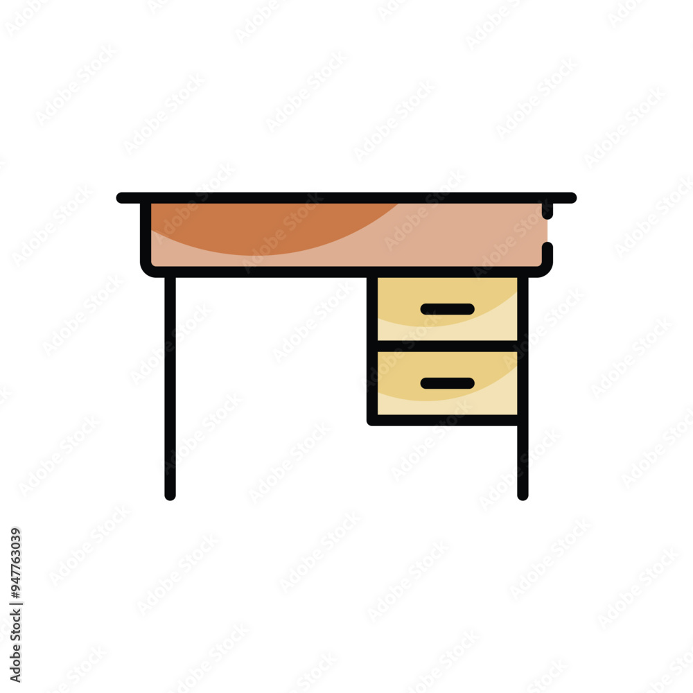Teacher's Desk vector icon Teacher's Desk vector icon