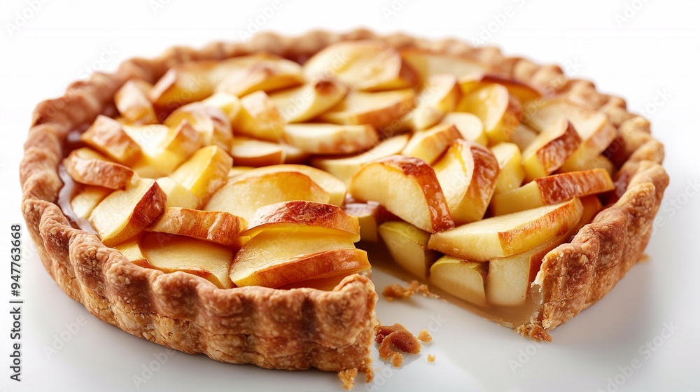 Fresh baked apple pie isolated on white background Fresh baked apple pie isolated on white background