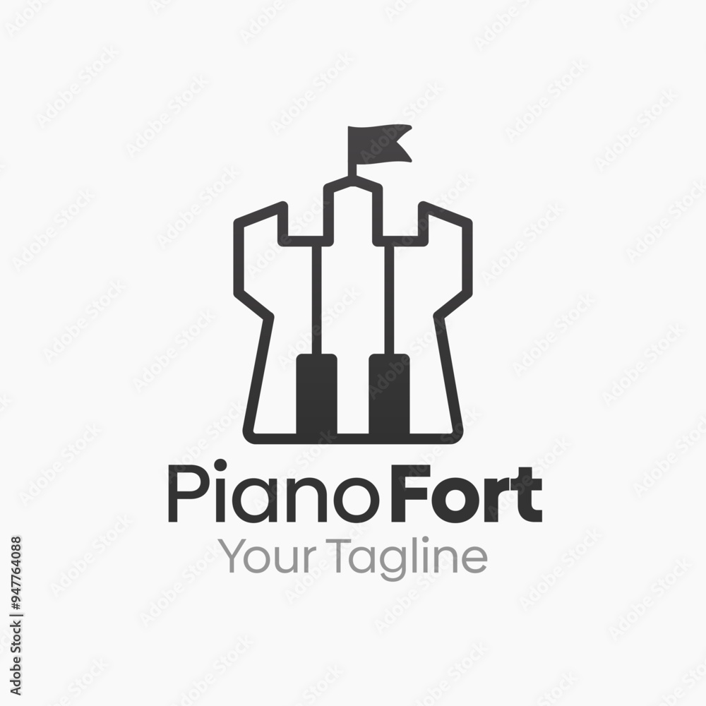 Piano Fort Logo Design Template. Good for Business, Agency, Community and Organization Piano Fort Logo Design Template. Good for Business, Agency, Community and Organization