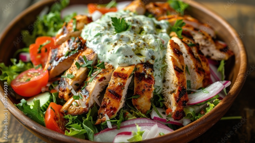 Grilled Chicken Salad with Creamy Dressing Grilled Chicken Salad with Creamy Dressing