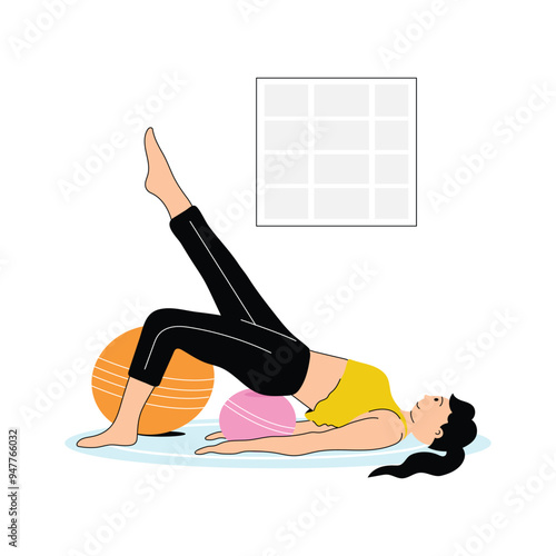 Checkout this modern flat illustration of ball exercise
