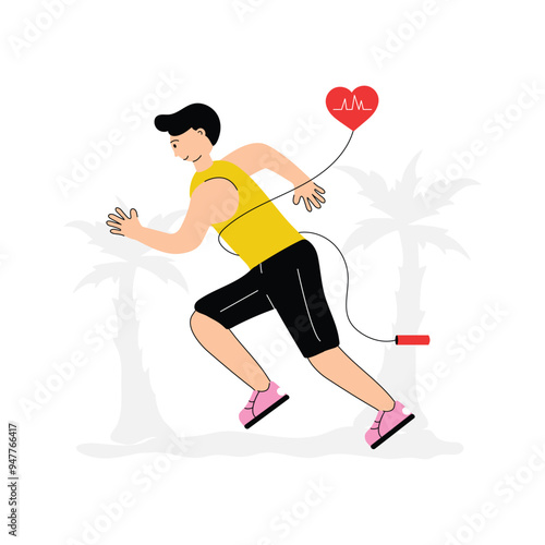 Grab this flat illustration of running
