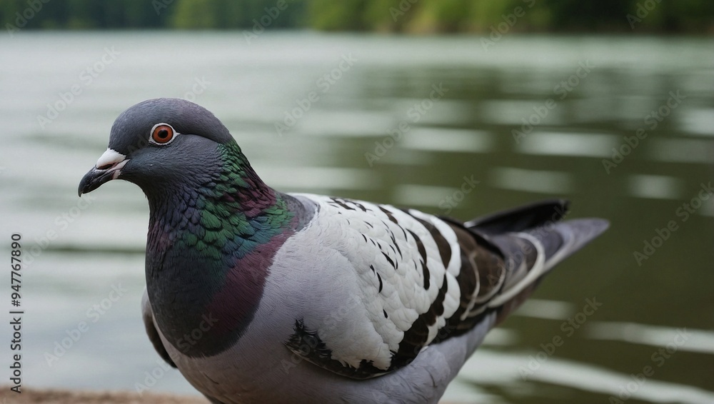 pigeon near a lake pigeon near a lake