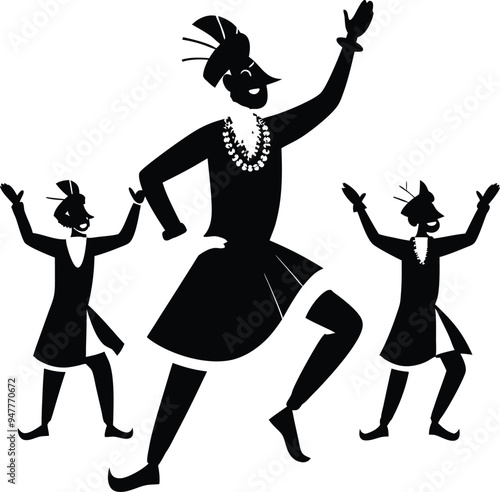 Sufi Dancer  Modern Black Silhouette Design Elements