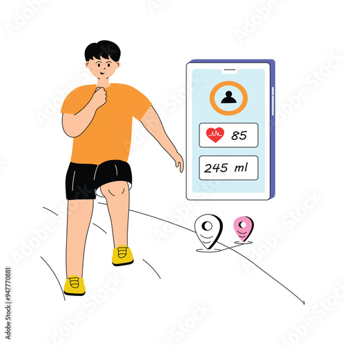 Man using a fitness tracker to monitor exercise progress and health