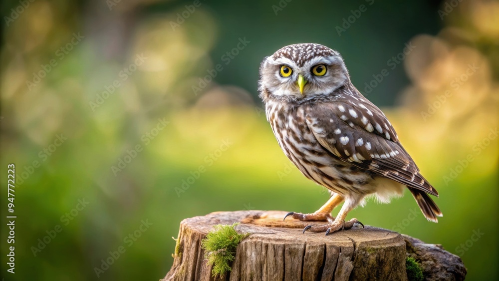 Owl perched on a tree stump , wildlife, bird, nature, forest, animal, tree trunk, feathers, eyes, perched, majestic Owl perched on a tree stump , wildlife, bird, nature, forest, animal, tree trunk, feathers, eyes, perched, majestic
