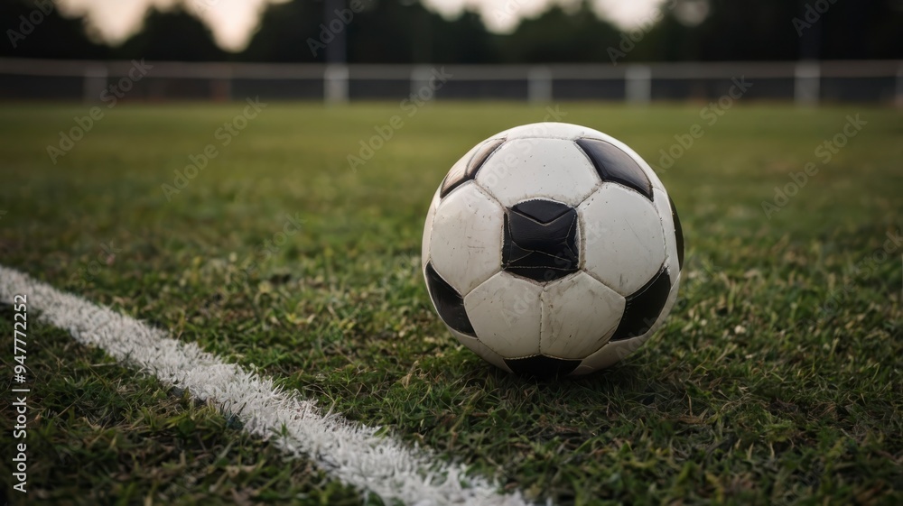 Fototapeta premium Isolated soccer ball full depth of field 