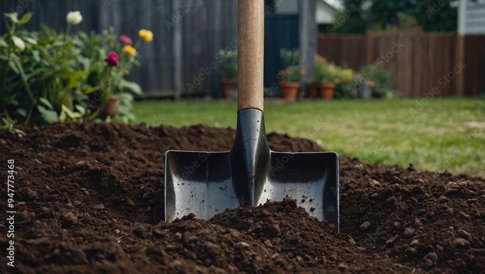 shovel in the garden