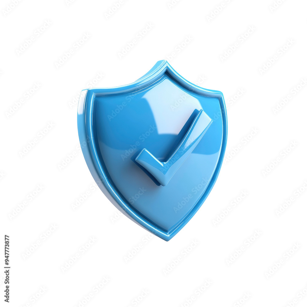 3D Blue Shield with Check Mark Icon 3D Blue Shield with Check Mark Icon