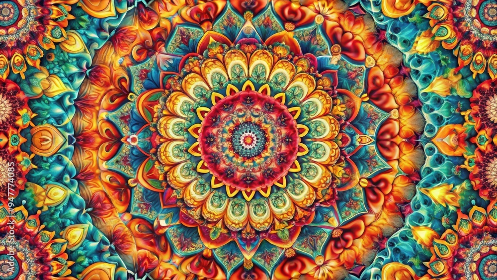 Kaleidoscopic pattern design with vibrant colors and intricate details , abstract, modern, art, wallpaper Kaleidoscopic pattern design with vibrant colors and intricate details , abstract, modern, art, wallpaper