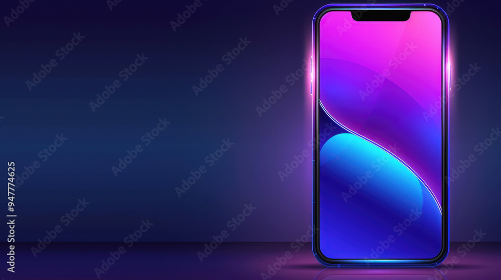 Neon Dreams: Smartphone in Vibrant Glow Neon Dreams: Smartphone in Vibrant Glow
