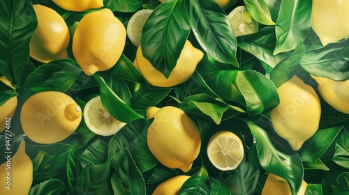 Lemons and Green Leaves