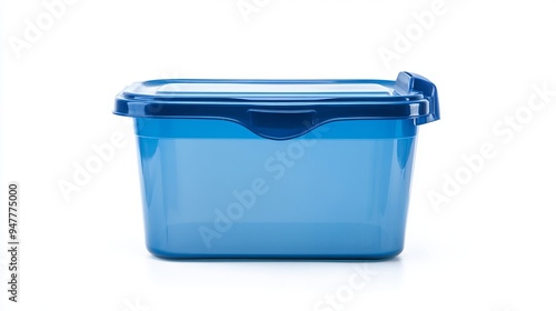 Plastic container with handle for food isolated on a white background 