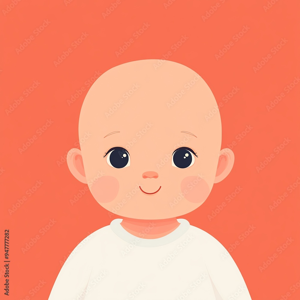 Adorable infant with a sweet expression, tiny and endearing, flat design illustration Adorable infant with a sweet expression, tiny and endearing, flat design illustration