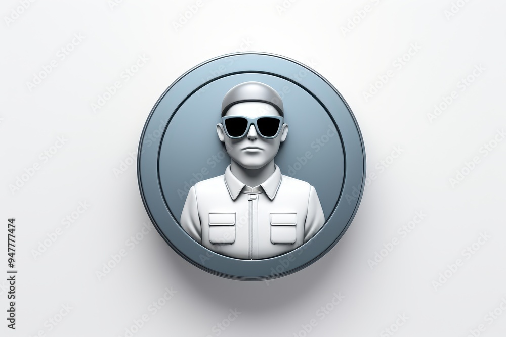 Minimalist Profile Icon: A sleek and modern 3D icon featuring a stylized human figure wearing sunglasses, perfect for branding, social media, or online profiles. Minimalist Profile Icon: A sleek and modern 3D icon featuring a stylized human figure wearing sunglasses, perfect for branding, social media, or online profiles.