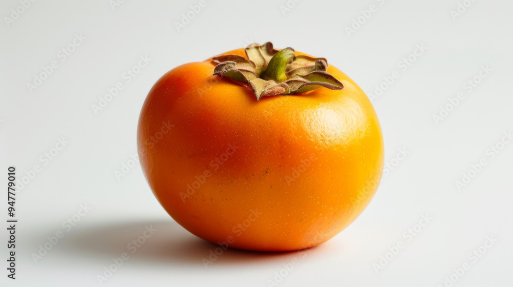 A whole persimmon isolated on a white background A whole persimmon isolated on a white background