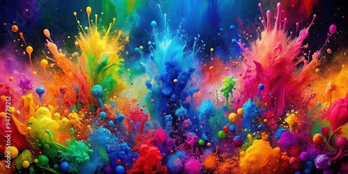Colorful paint splashes in high resolution desktop wallpaper, bright, vibrant, abstract, background, texture