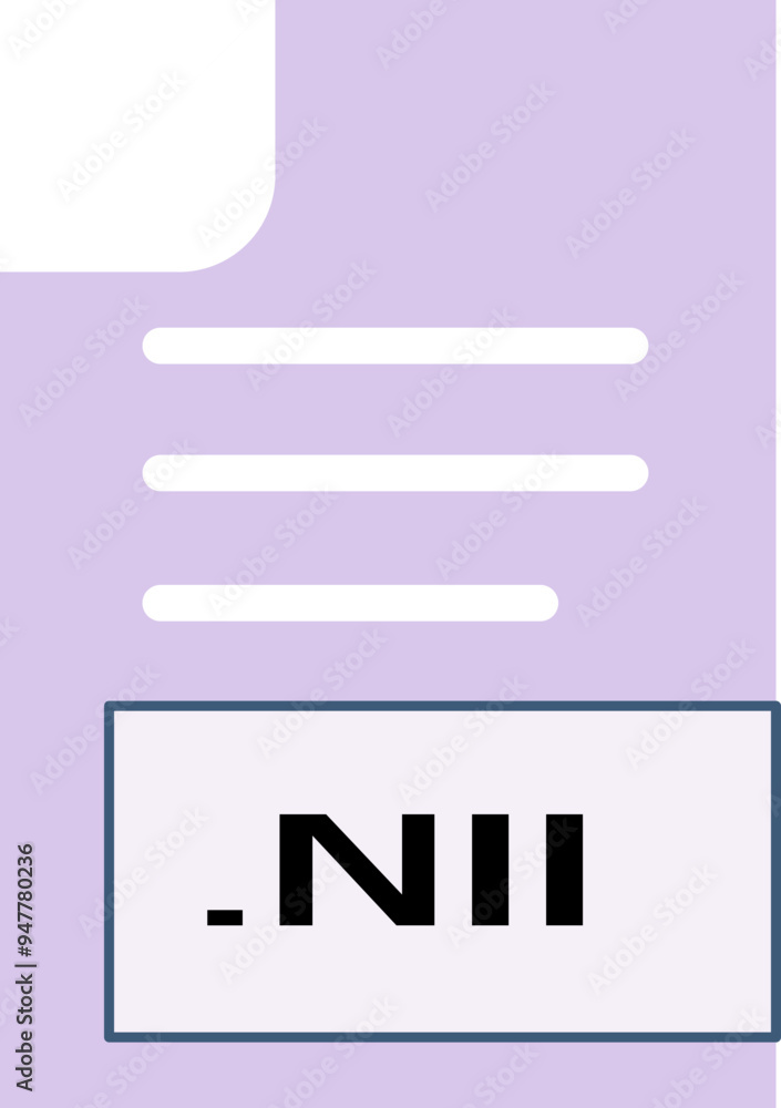 NII File format icon outline and fill NII File format icon outline and fill