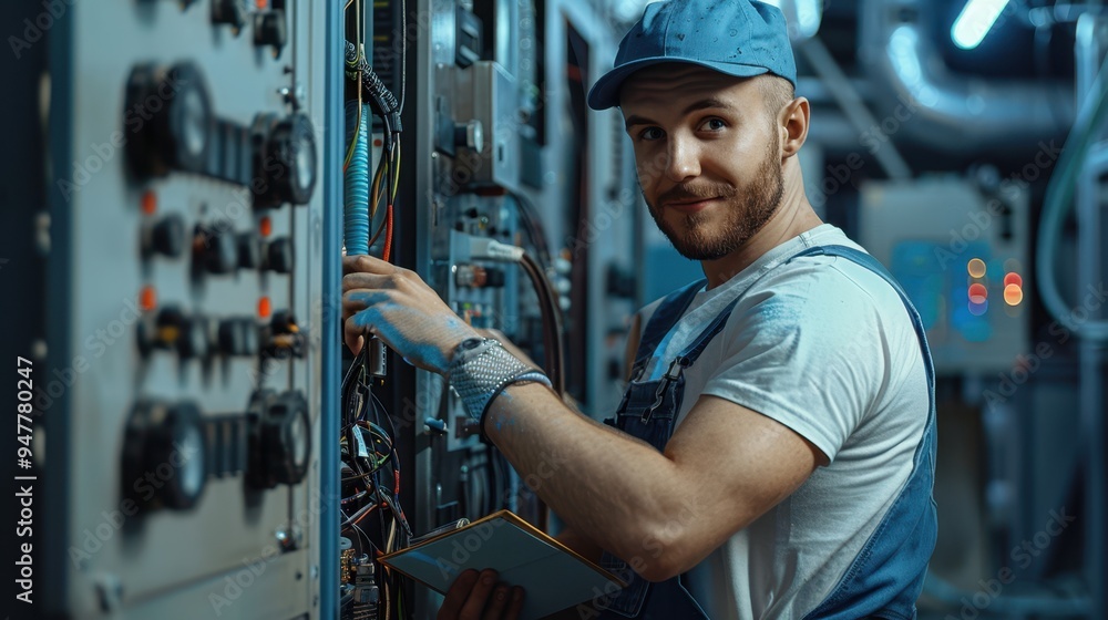 © MP Studio - The electrician at control panel © MP Studio - The electrician at control panel