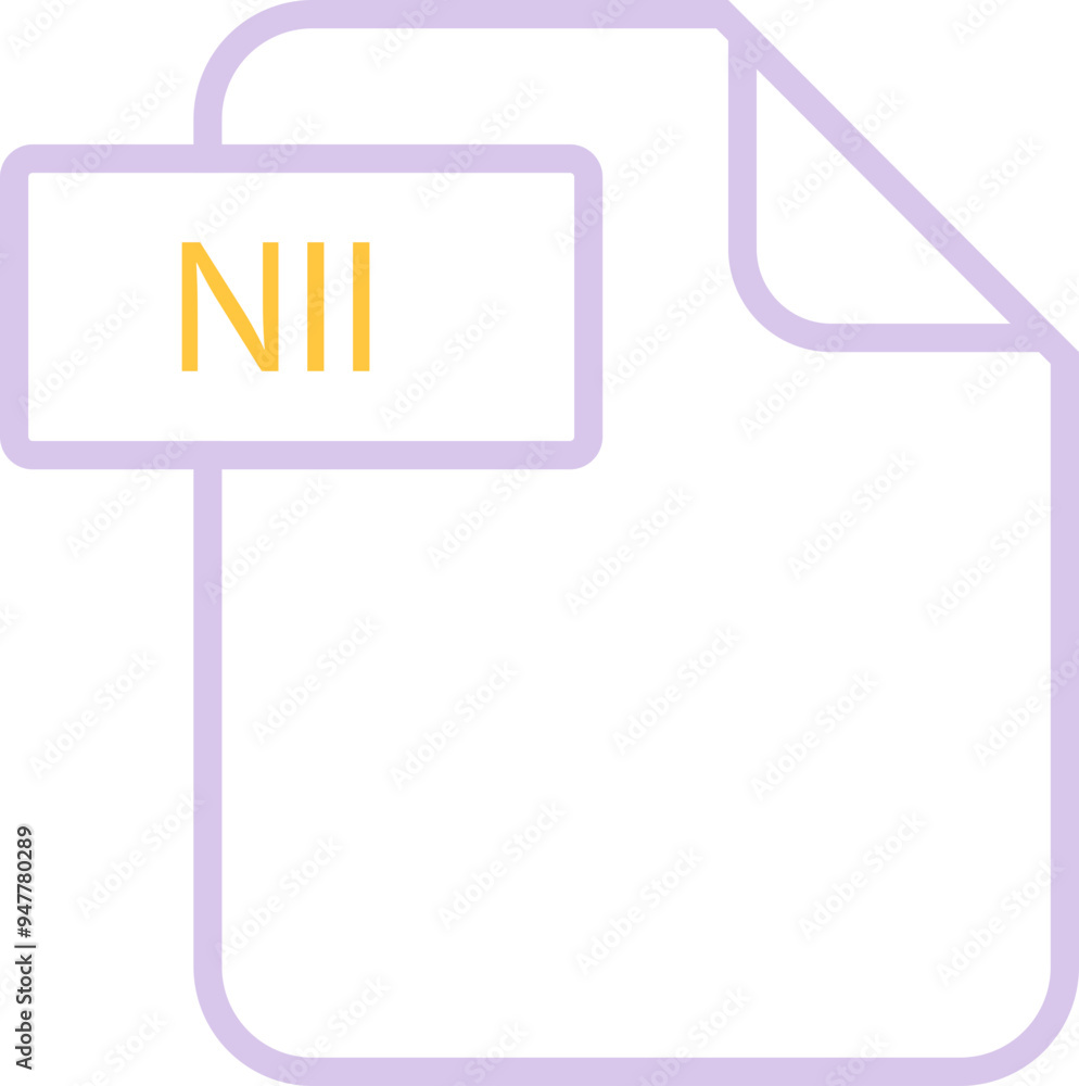 NII File format icon rounded shapes outline NII File format icon rounded shapes outline